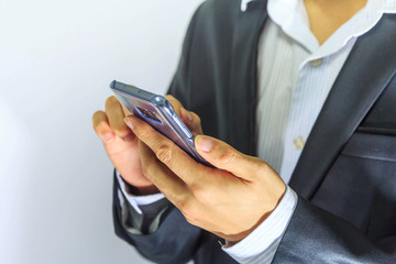 business man touch the smartphone
