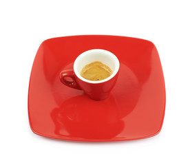 Tiny cup of espresso isolated