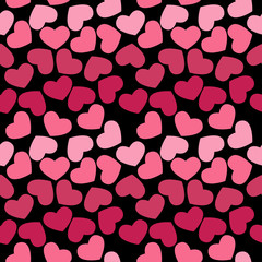 Seamless geometric pattern with hearts. Vector repeating texture.