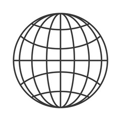 flat design earth globe diagram icon vector illustration