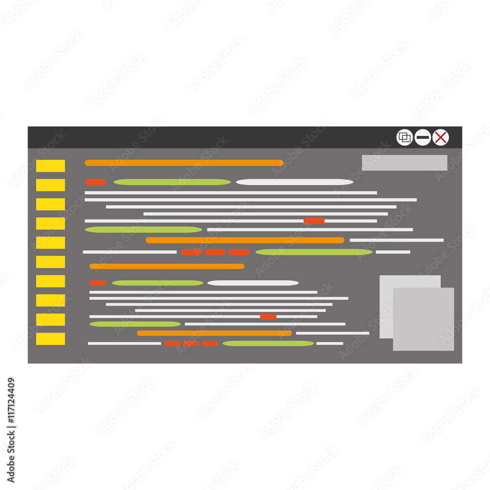 Poster flat design browser window with webpage icon vector illustration