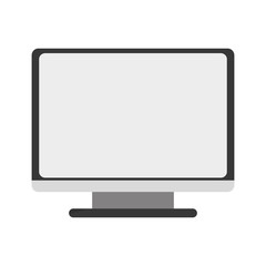 flat design computer monitor icon vector illustration