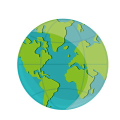 flat design earth globe icon vector illustration