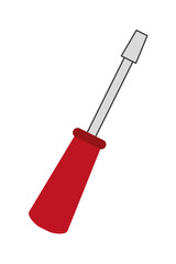 flat design single screwdriver icon vector illustration