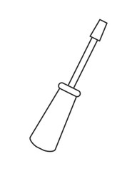 flat design single screwdriver icon vector illustration