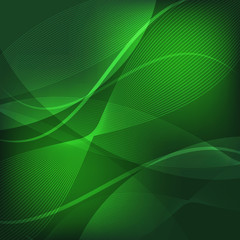 Abstract green wave line background