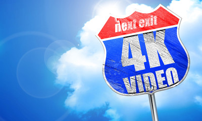 4k video, 3D rendering, blue street sign