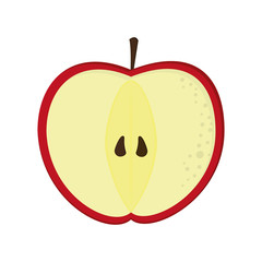 flat design apple half icon vector illustration