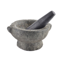 Mortar and pestle isolated on white background.