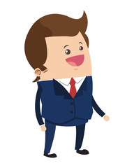 flat design cute businessman cartoon icon vector illustration