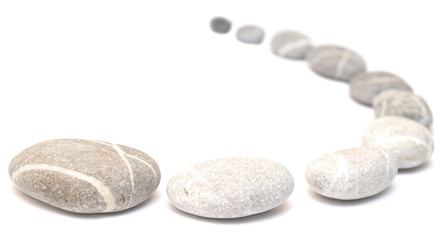 row of pebbles