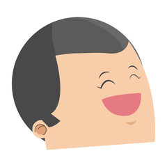flat design cute face of happy man grey hair icon vector illustration