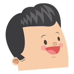 flat design cute face of happy man icon vector illustration