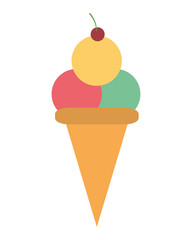 flat design ice cream cone icon vector illustration