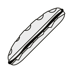 flat design sub sandwich icon vector illustration