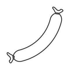 flat design single sausage icon vector illustration
