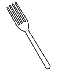 flat design single fork icon vector illustration