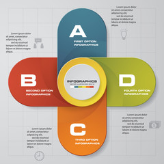 Abstract 4 steps business presentation template. Clean template/graphic or website layout. Vector.