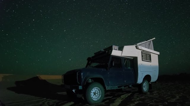 stars in the sahara desert  4x4 campervan