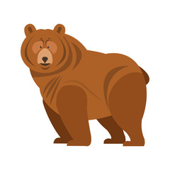 Obraz na płótnie Canvas flat design grizzly bear icon vector illustration