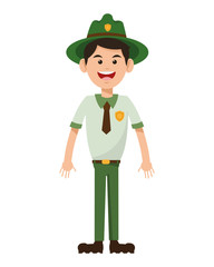 flat design park ranger icon vector illustration