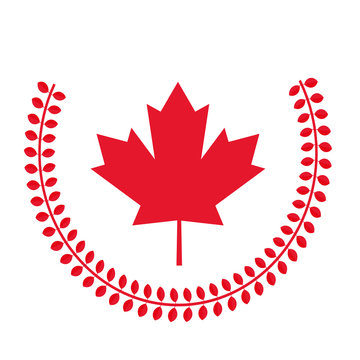 flat design canadian badge icon vector illustration