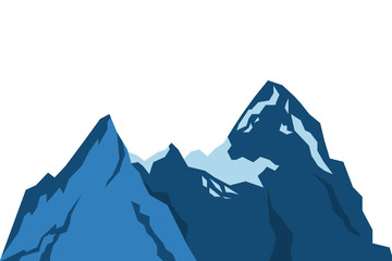 flat design snowy mountains icon vector illustration