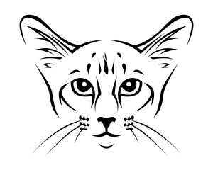 Cat Breed Line Art Logo - Balinese
