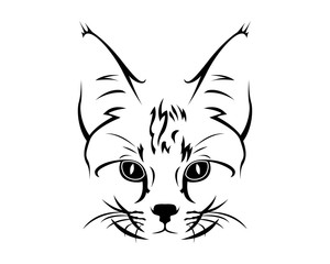 Cat Breed Line Art Logo - Savannah