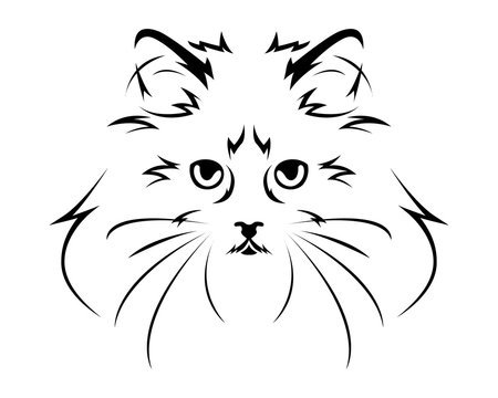 Cat Breed Line Art Logo - Ragdoll