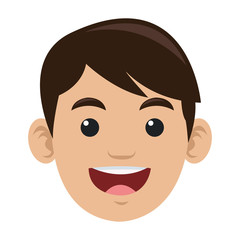 flat design face of happy man icon vector illustration