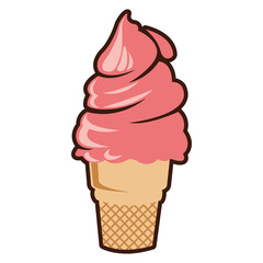 flat design ice cream cone icon vector illustration