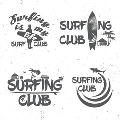 Set of Surf club concept .