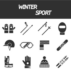 Winter sport icon set