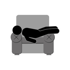 flat design person sleeping on sofa icon vector illustration