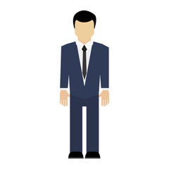 flat design businessman standing icon vector illustration