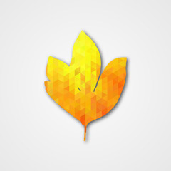 Background with autumn leaf of triangles