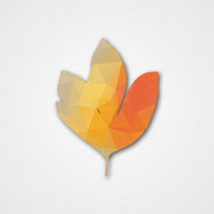 Background with autumn leaf of triangles