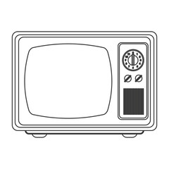 flat design retro classic tv icon vector illustration