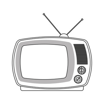 flat design retro classic tv with antenna icon vector illustration