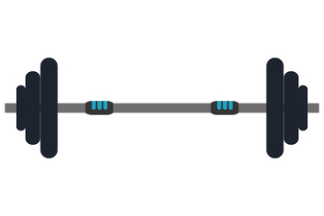 flat design single barbell icon vector illustration