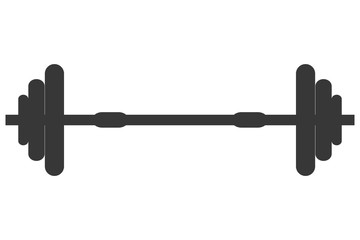 flat design single barbell icon vector illustration