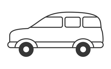 flat design single car icon vector illustration