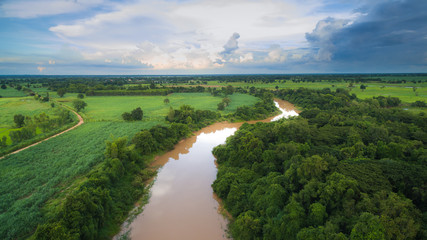 Aerial view of Chi River