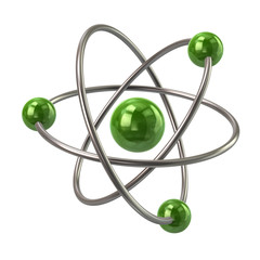 3d illustration of green atom molecule