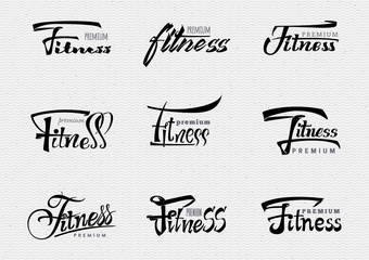 Fitness Premium - badges, lettering, calligraphy is written with the help of tools using typographic rules
