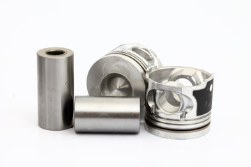 auto piston parts white background isolated