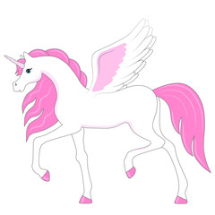 pink cartoon unicorn pegasus