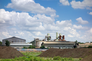 old factory with blue sky