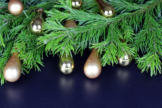 New Year tree toy ball background
